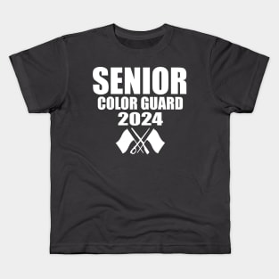 Senior 2024 Color Guard Class of 2024 Marching Band Flag Kids T-Shirt